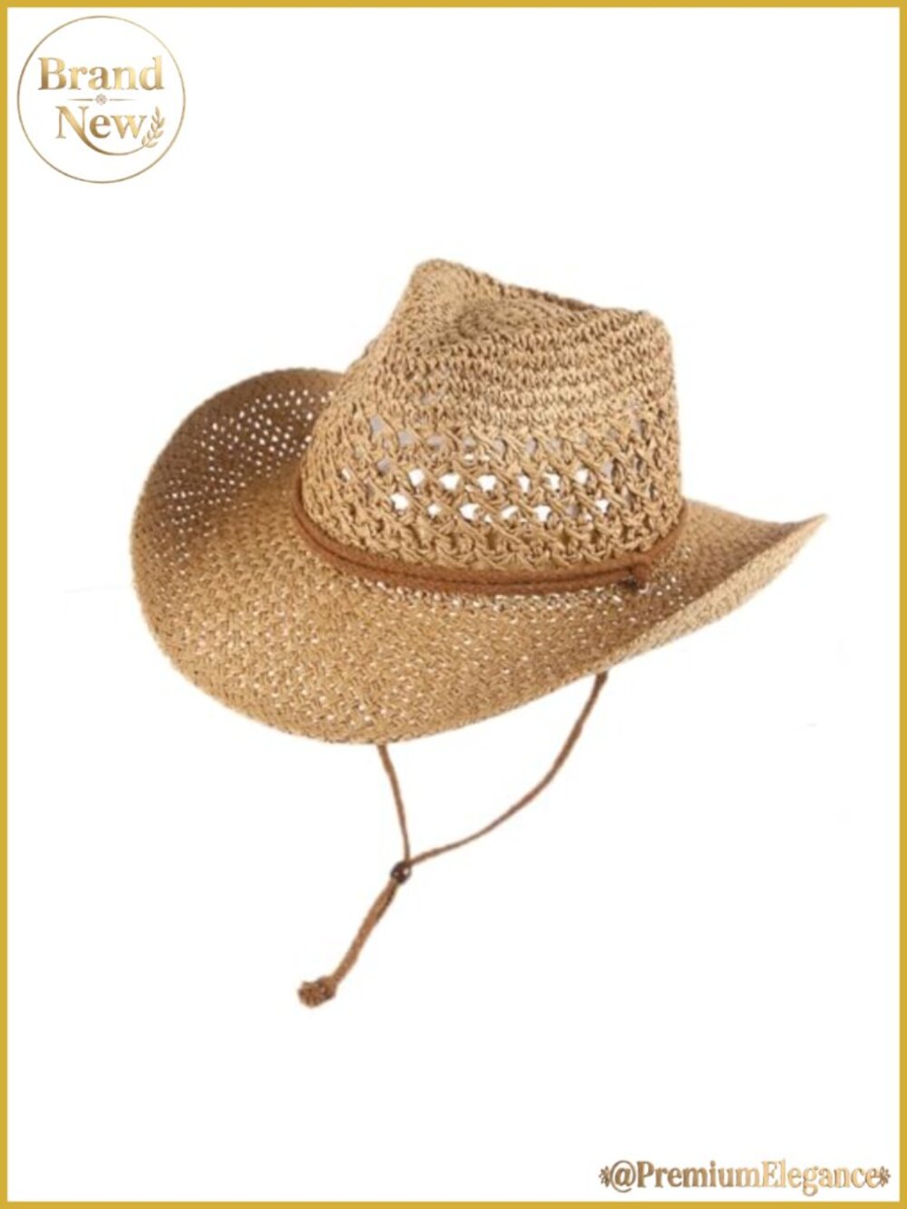 Foldable Wide Brim Straw Cowboy Hat Sun Protection Beach Hat